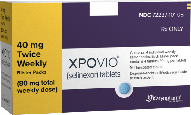 XPOVIO® (selinexor) 40 mg twice weekly dose packaging
