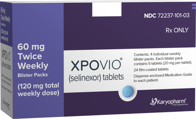 XPOVIO® (selinexor) 60 mg twice weekly dose packaging