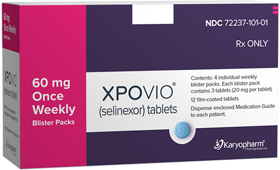 XPOVIO® (selinexor) 60 mg once weekly dose packaging