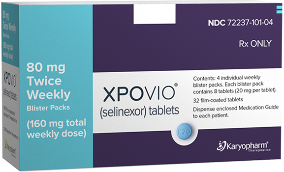 XPOVIO® (selinexor) 80 mg twice weekly dose packaging