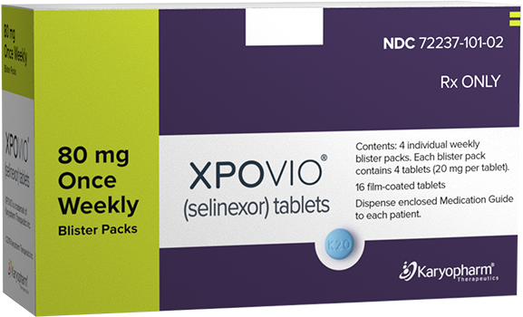 XPOVIO® (selinexor) 80 mg once weekly dose packaging
